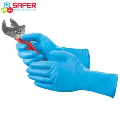 Disposable Blue Nitrile Gloves with Powder Free for Medical Garde