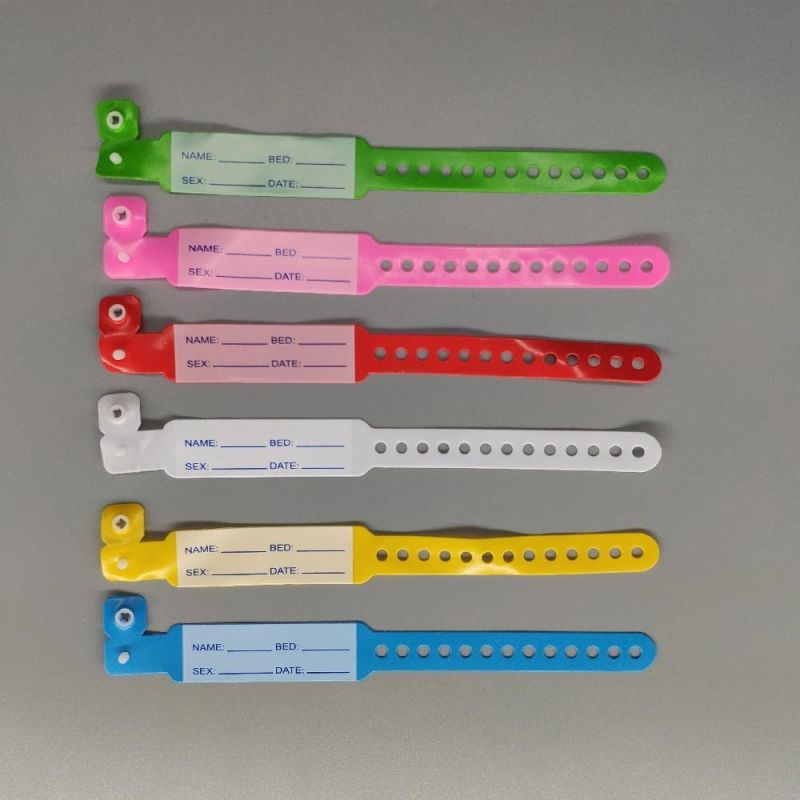 White Color Card Insert Type Disposable Hospital Patient PVC Plastic ID/Identification Bands