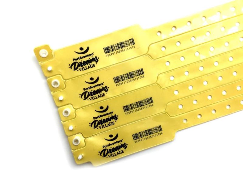 Goju Full Color Adult Waterproof Wide Shape PVC Events Wristbands with Qr Code