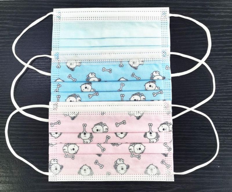 Cute Adorable Cartoon Design Anti Dusk Virus Disposable High Filtration Kid Mask for Children From Factory Bfe Pfe 99%