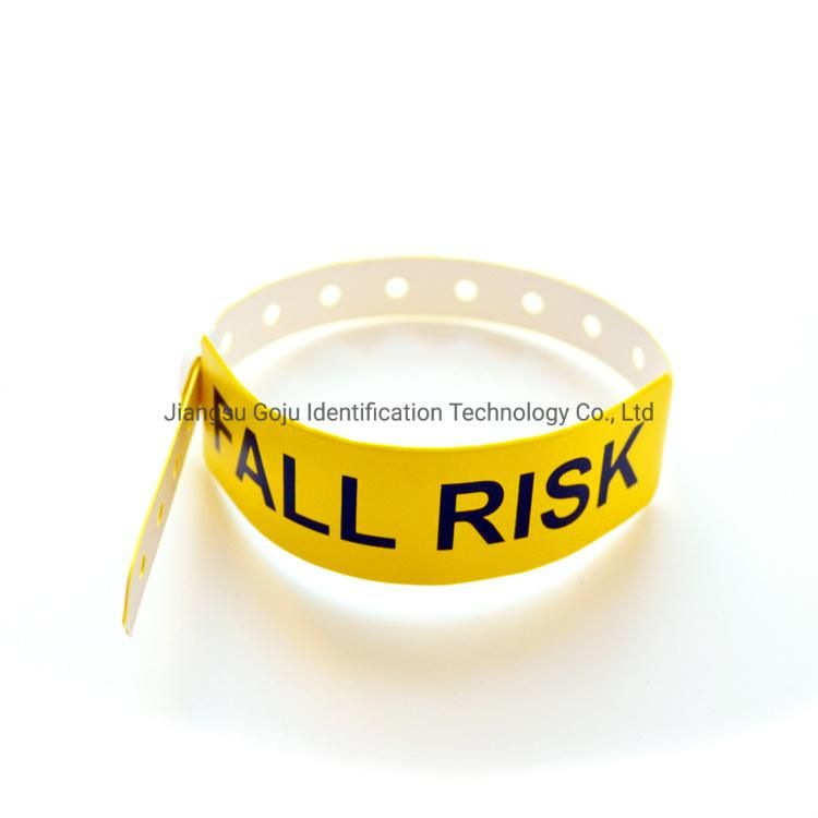 Hospital Adult Alert Plastic Medical ID Wristband with Fall Risk