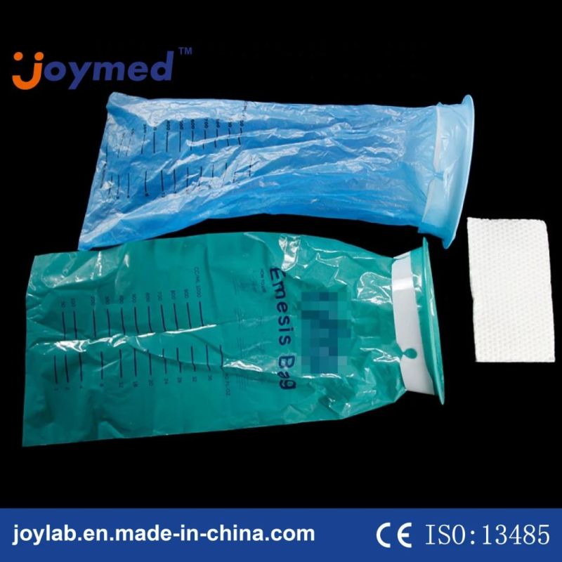 Disposable White Vomit Throw up Bag for Airsickness Bag Hospital Vomit Plastic Bag with Pad