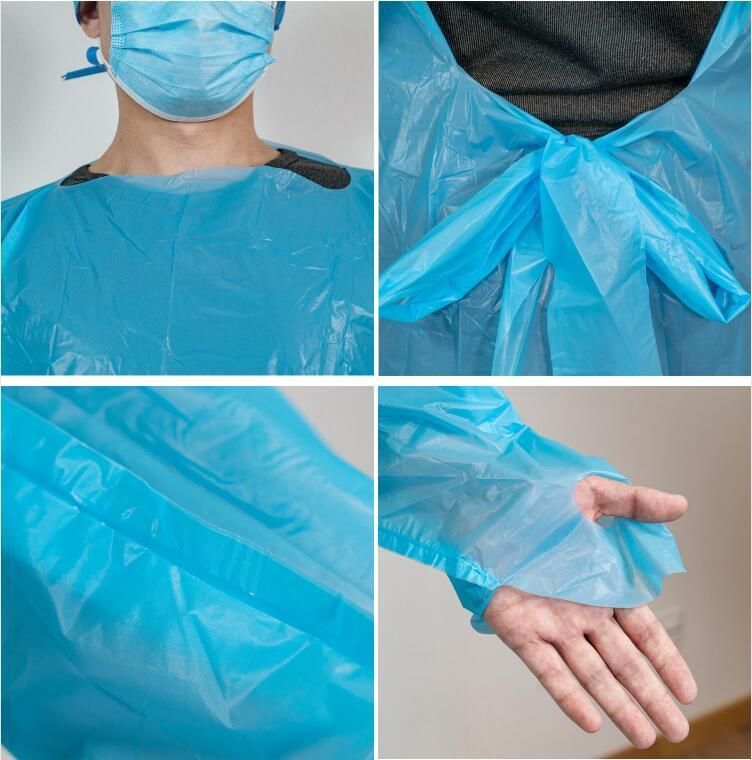 Factory Wholesale Disposable CPE Waterproof Apron/PE Plastic Apron with Sleeves