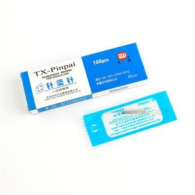 CE Approval Disposable Sterile Silver Wire Handle Acupuncture Needles with Plastic Bag Packing