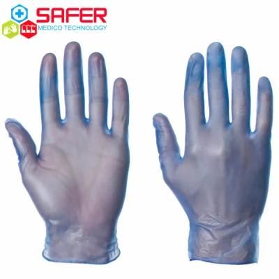 China Manufacturer Blue Vinyl Examination Disposable PVC Gloves for Household