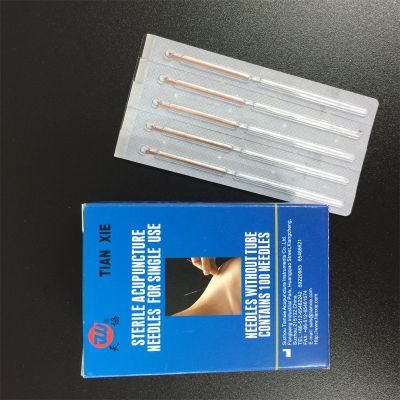 100PCS/Box 1in Aluminum Foil Packing Single Use Sterile Copper Handle Acupuncture Needles