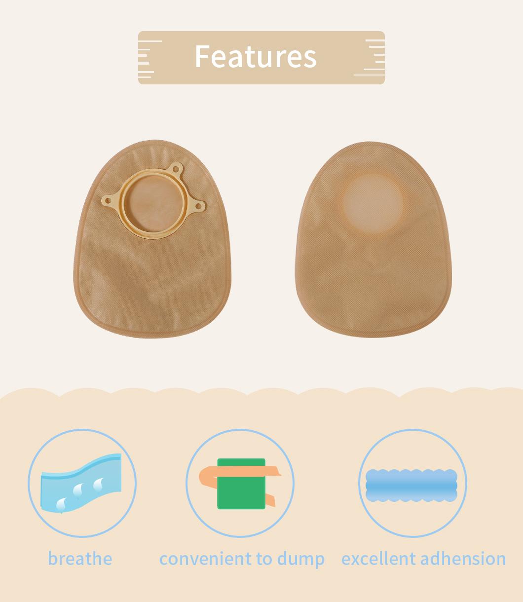 Material One Piece Supply Soft Free Sample Closed Cover Ostomy Bag Medical Colostomy Easy to Use Wholesale Price Stomy Medical
