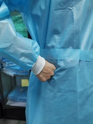 Blue Insulation Non Woven Polypropylene Labor Waterproof AAMI Impervious Disposable Isolation Gowns Level 2