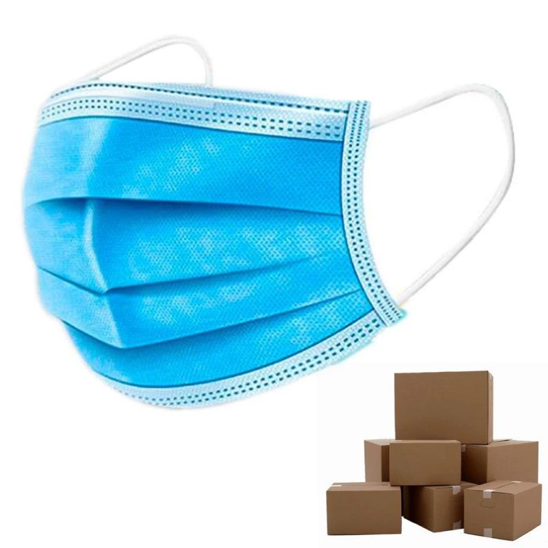CE Medical Surgical Hospital Nonwoven Disposable Protective Civil Face Mask 3ply with Earloop Type Iir En14683