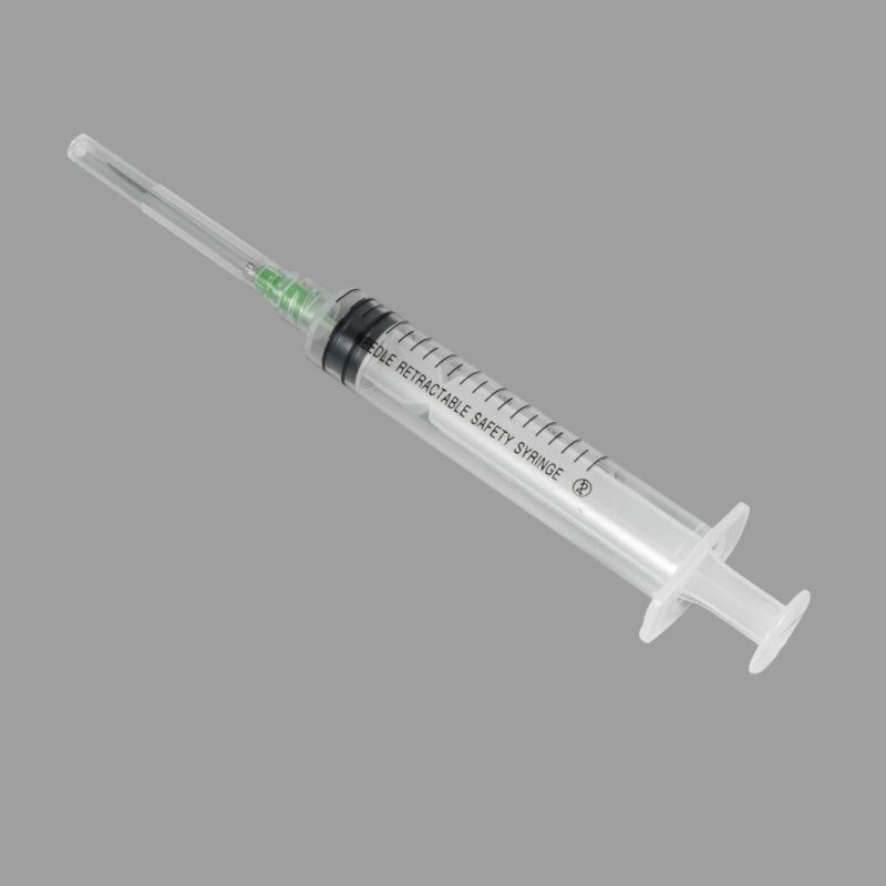 CE/FDA Approved Manual Retractable Safety Syringe 1/3/510ml for Hypodermic Injection