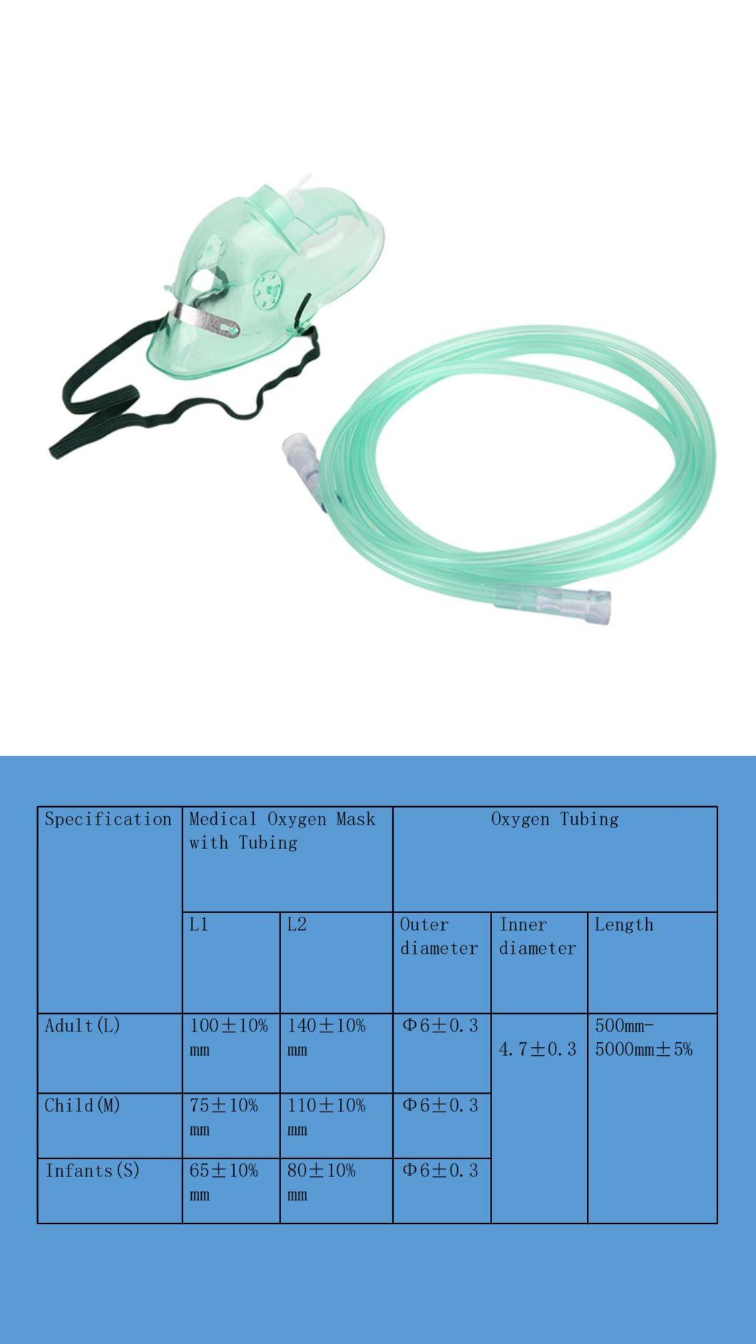 Medical Oxygen Mask with Tubing Disposable Oxygen Mask in Hospital