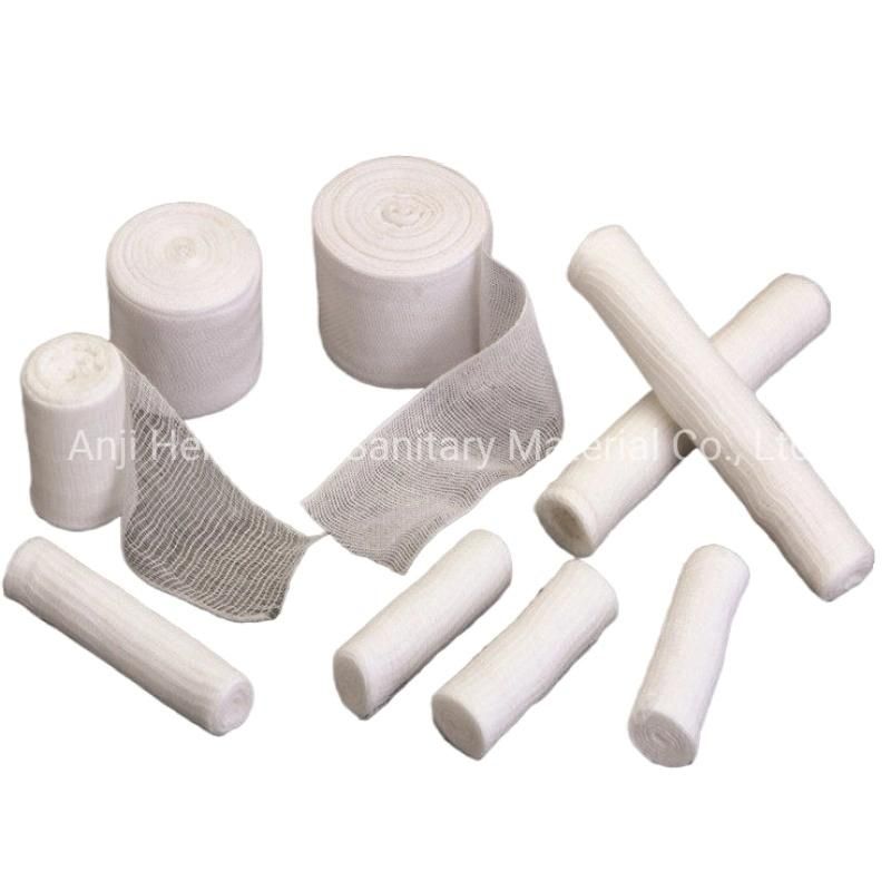 Mdr CE Approved Medical Gauze Bandage with Woven Side 100% Gauze