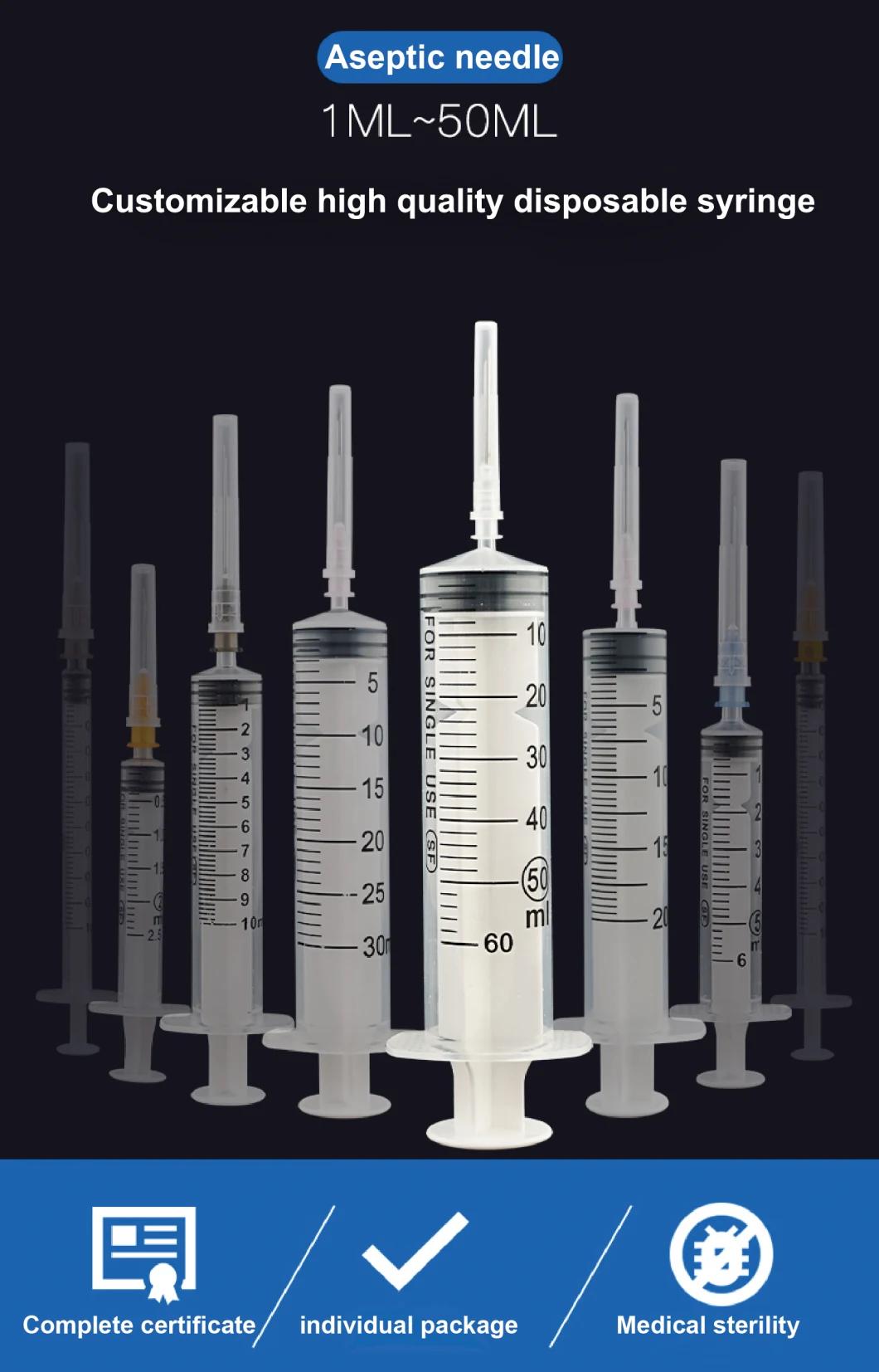 Chinese Prices Medical Injection Disposable Safety 1ml 5ml Vaccine Plastic Luer Lock Syringe with Needle
