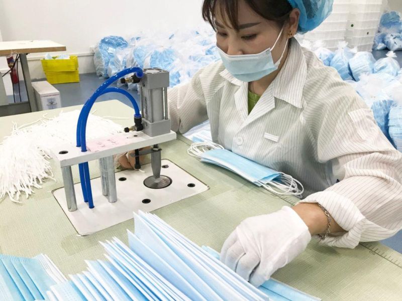 Disposable Surgical Face Mask- Earloop, CE, ASTM, Bfe, Pfe, Epidemic Prevention, Factory Outlet, 98+Melt-Blown Fabric, Blue-White, Pure-White