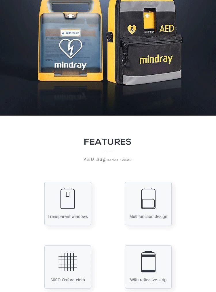 Standard Handbag Backpack Aed Defibrillator Weatherproof Bag for Mindray Cseries