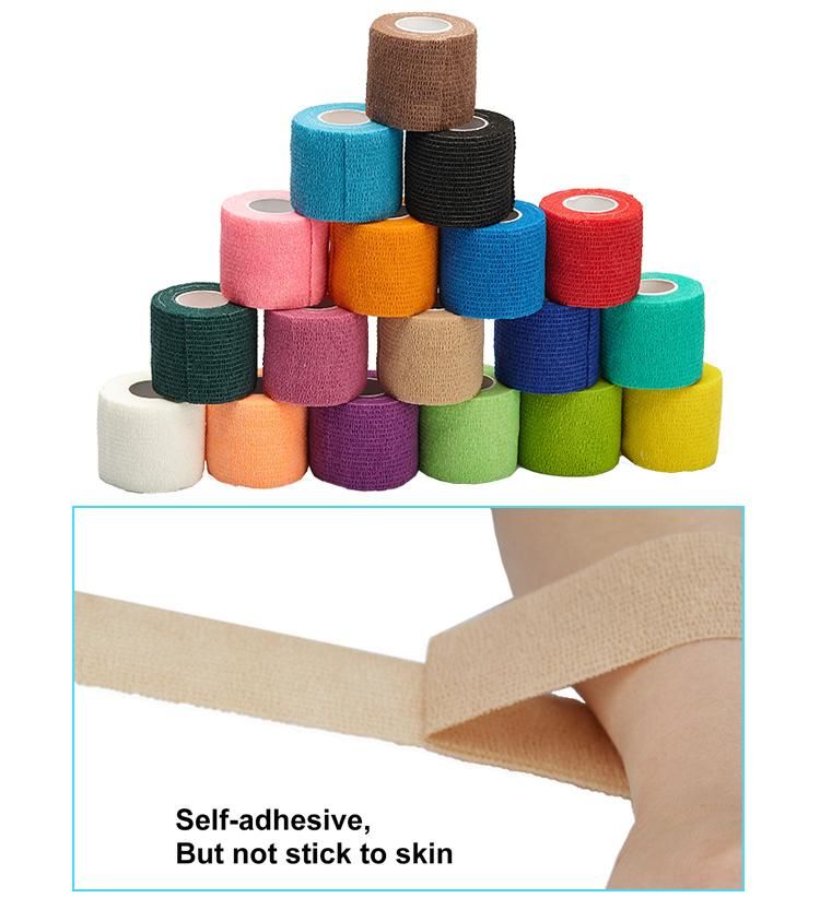 Vet Wrap Waterproof Medical Non-Woven Elastic Cohesive Bandage, 2.5cm*4.5m