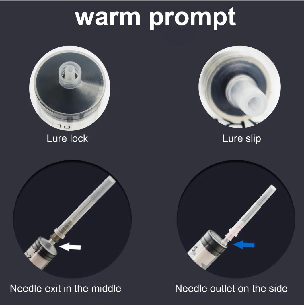 Chinese Prices Medical Injection Disposable Safety 1ml 5ml Vaccine Plastic Luer Lock Syringe with Needle