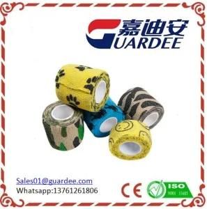 Ce/FDA/ISO Qualified Cohesive Bandage No-Chew Vetwrap Pattern Printed Cohesive Elastic Bandage