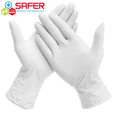 Disposable Medical White Nitrile Gloves with Powder Free Malaysia Factory