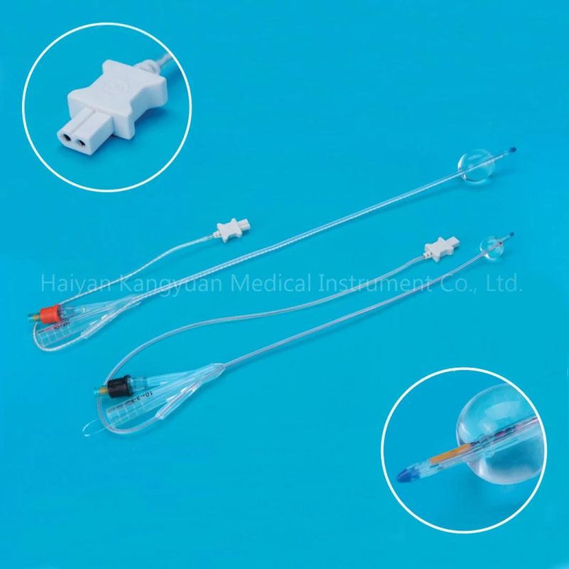 3 Way/4 Way Silicone Foley Catheter with Temperature Probe / Sensor