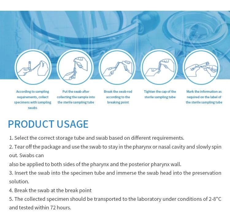 Disposable Factory Virus Transport Medium Vtm Sampling Collection Tube