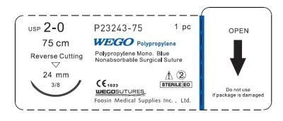 Polypropylene Surgical Sutures of Blue Color