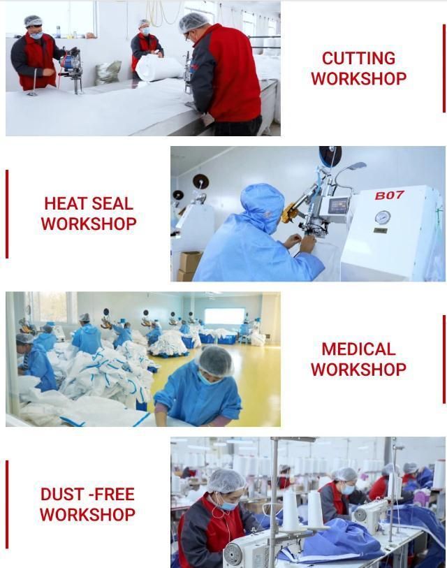 Konzer En14126 Non Woven Chemical Disposable Medical Personal Protective Suit Equipment Clothing