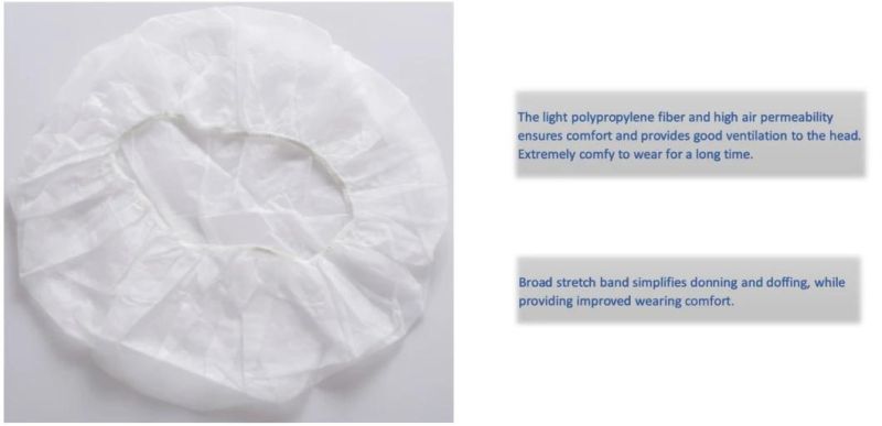Disposable Medical Non Woven Bouffant Head Cover Hair Net Surgical Doctor Nurse Hat Round Cap