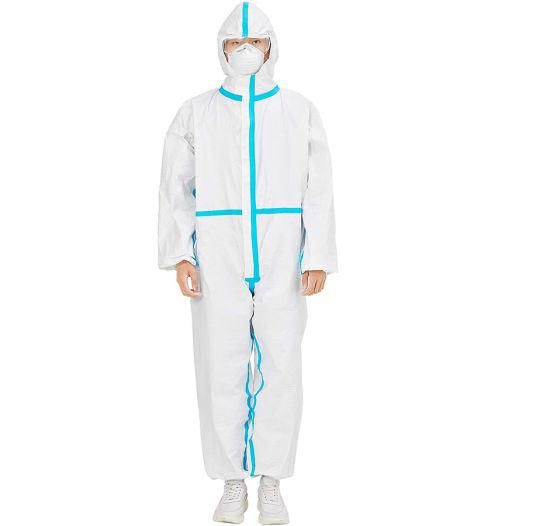 Type 3 4 5 6 Chemical Microporous PP SMS Industry Waterproof Lab Safety Work Disposable Nonwoven Coverall Work Wear