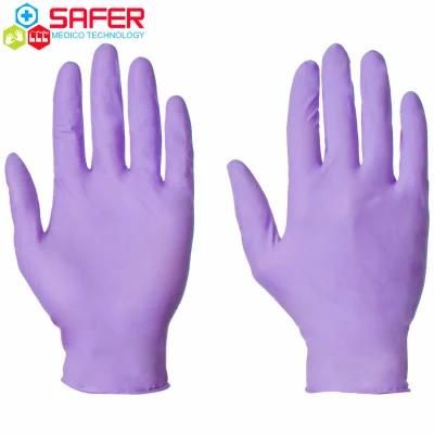 Purple Color Latex Free Disposable Nitrile Examination Gloves