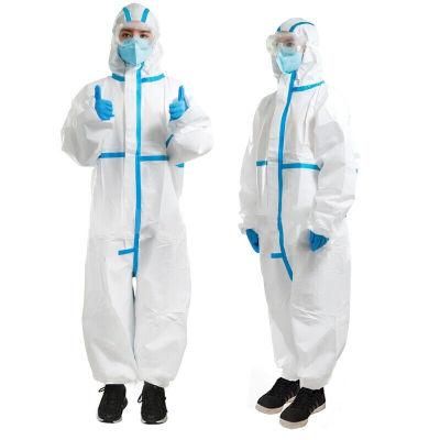 Safety Non Woven Microporous Film Disposable Medical Personal Protective Coverall