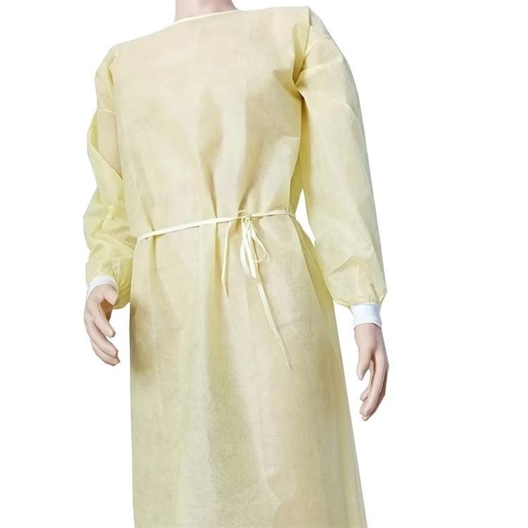 Disposable Isolation Gown Nonwoven PP Knitted Cuff Disposable Isolation Suit Multiple Color Choices