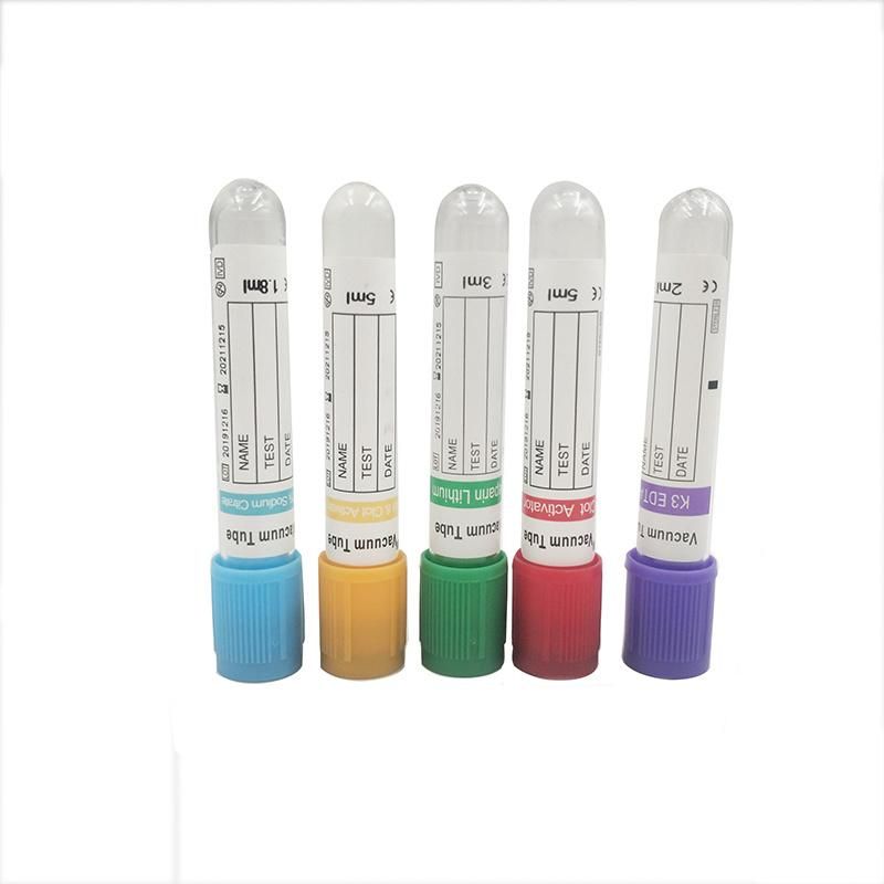 Disposable Medical Pet Plain Red Cap Vacuum Blood Collection Tube