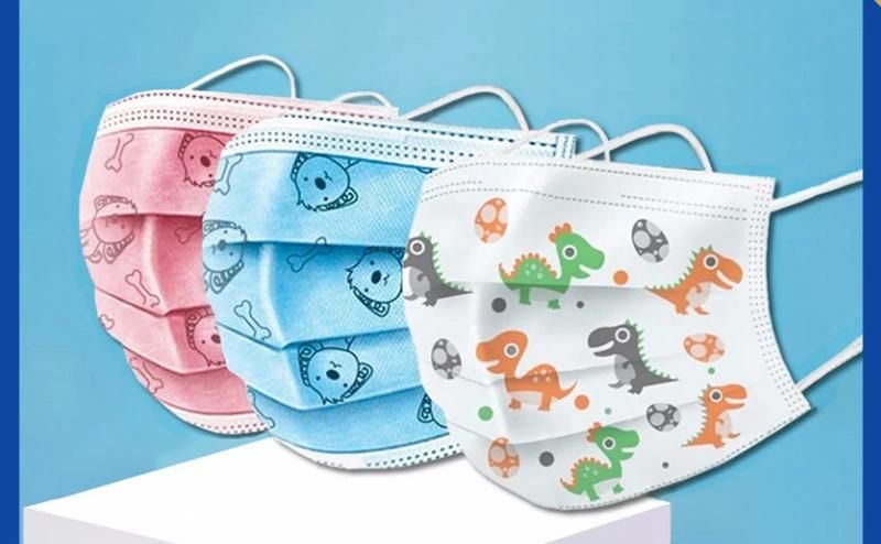 14.5*9cm 14.5*9.5cm 12.5*8cm Small Children Kid Flat Face Mask with Animal Printing Sterile Individual Pack