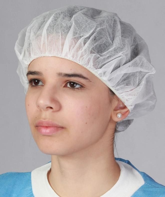 Disposable Non Woven PP Mob Cap 21" Blue