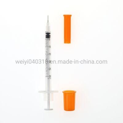 Wholesale Disposable 0.3ml/0.5ml/1ml Disposable Medical Insulin Syringe with Fixed Ultra Fine Needle U-40/U-100 0.3ml/0.5ml/1.0ml