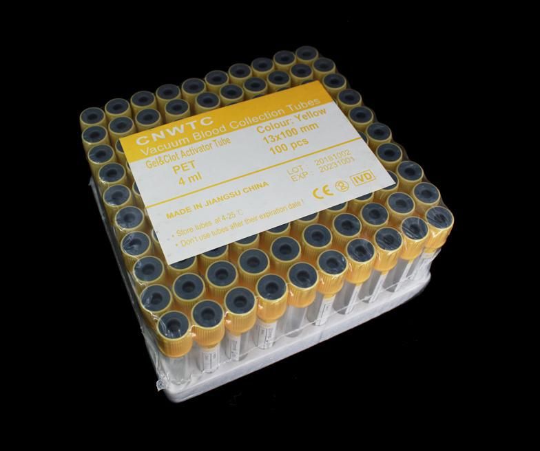 3ml 6ml 9ml Glass Gel & Clot Activator Tube Yellow Top Vacuum Blood Collection Tubes