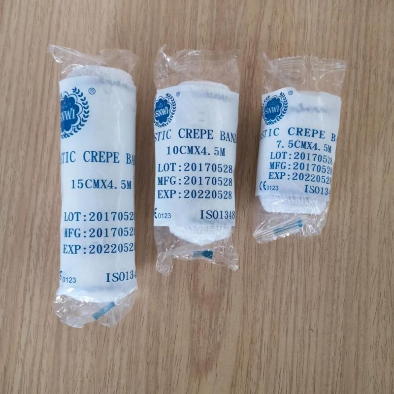 Disposable Medical Supply Natural Color 100% Pure Cotton Elastic Cotton Crepe Bandage