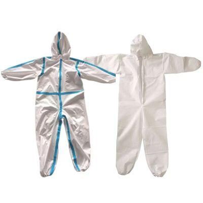 Disposable Microporous Nonwoven Fabric Coverall with Blue Tape