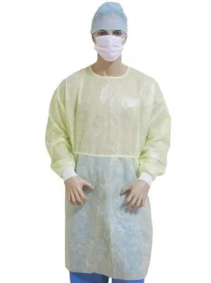 Isolation Visitor Non Woven Impervious Procedure Waterproof Long Sleeve Gown Disposable with Elastic Wrists