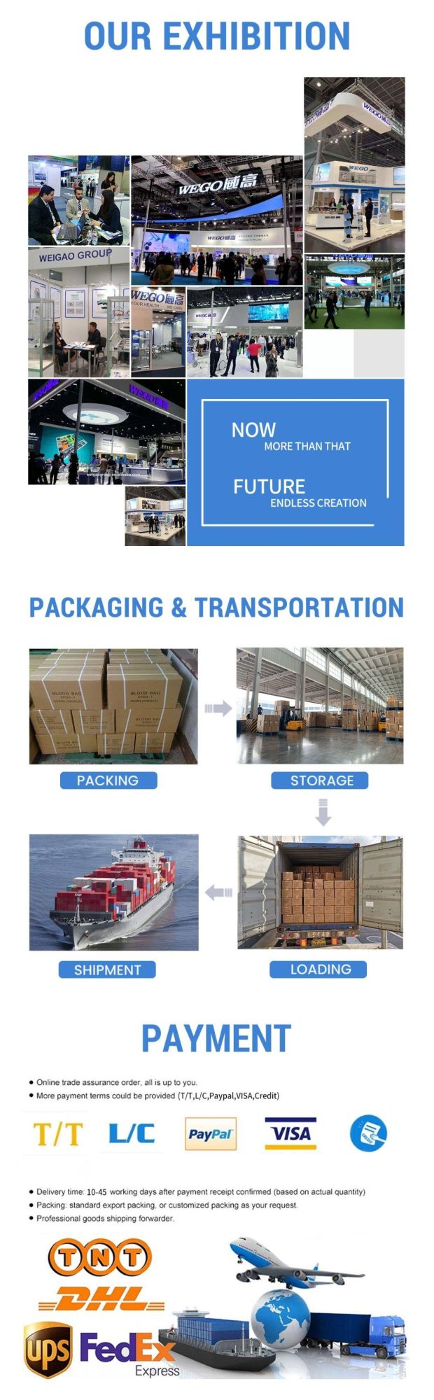 Wego Factory Directly Sale Medical Disposable Blood Bag Single Double Triple Quadruple Blood Transfusion Bag