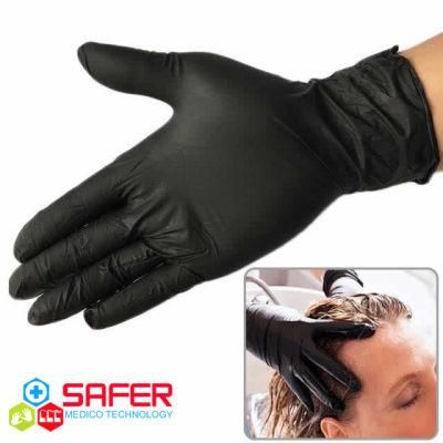 Black Examinationnitrile Gloves Powder Free CE