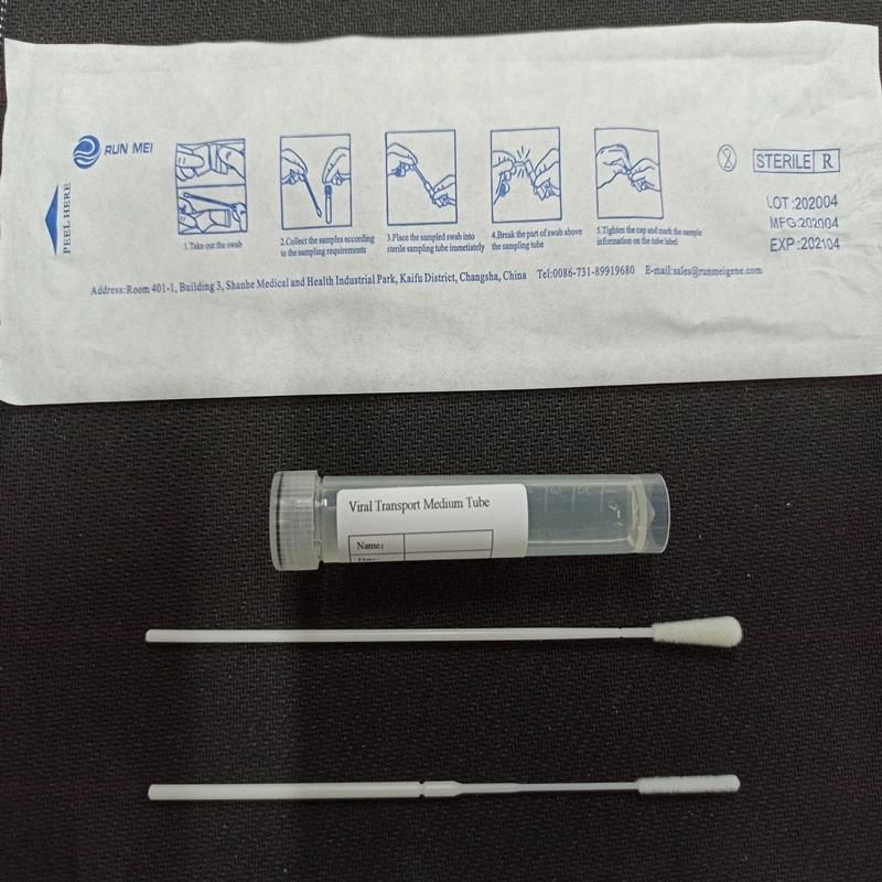 Disposable Throat/Oral Sampler Collection Nasal Swab Nasopharyngeal Sterile Nylon Flocked Swab for Medical Rapid Diagnostic Test