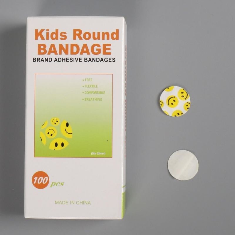 Dia 22mm Cartoon Breathable Waterproof Plastic PE Wound Dressing First Aid Round Plaster