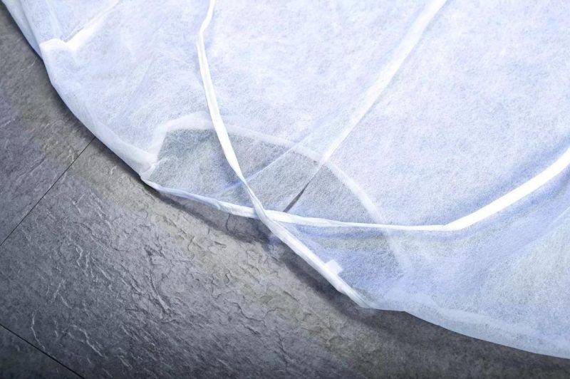 Disposable Medical Isolation Gown Low Price White PP Non-Woven Fabric 35g