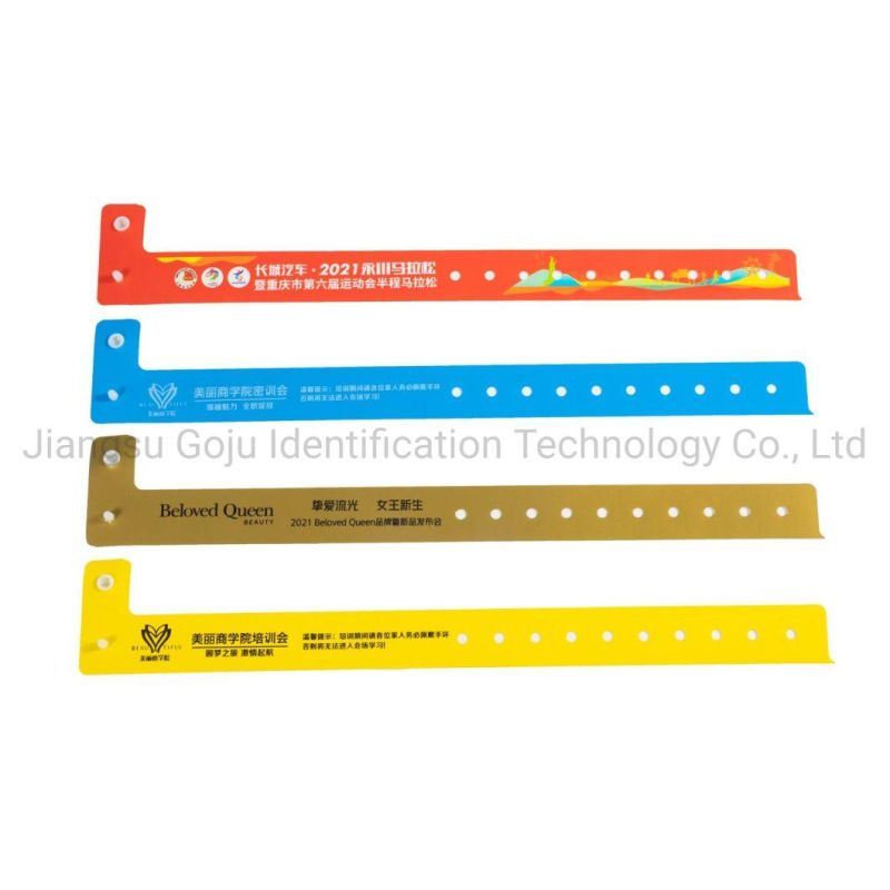 Goju Gj-8070 One-off Use L Shape Plastic Disposable Wristbands for Events