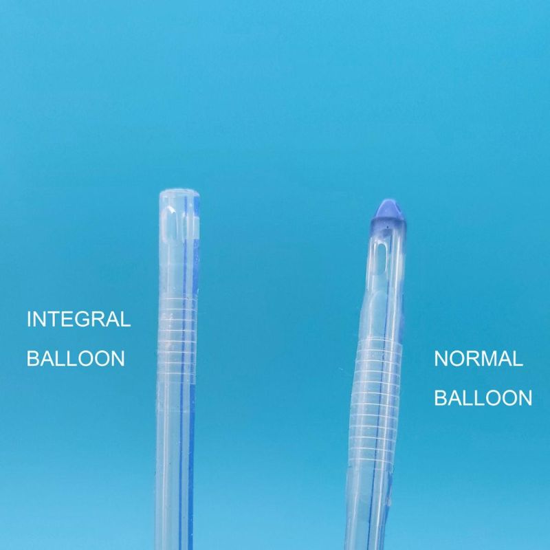 Integrated Flat Balloon Silicone Urinary Catheter with Tiemann Tip, Round Tip, Open Tip, 2 Way, 3 Way Uretheral or Suprapubic Use China Manufacture