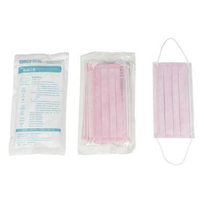 Custom Medical Surgical Hospital Disposable 3ply Face Mask Pink Color
