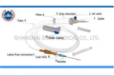 Medical Equipment IV Disposable Infusion Giving Set with Needle
