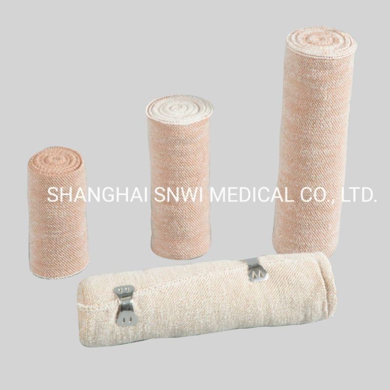 CE/ISO Certificated Medical Wound Dressing Red (Blue) Line Spandex Crepe Elastic Bandage